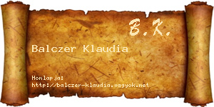 Balczer Klaudia névjegykártya