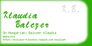 klaudia balczer business card